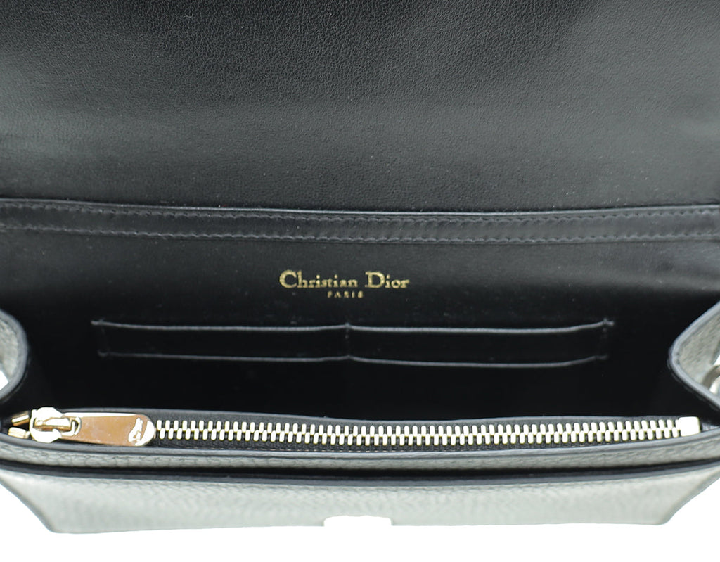 Christian Dior Black Lady Dior Wallet Chain Pouch