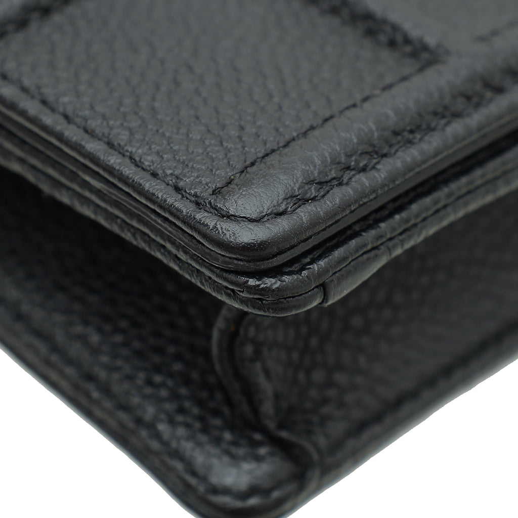 Christian Dior Black Diorama Wallet on Chain