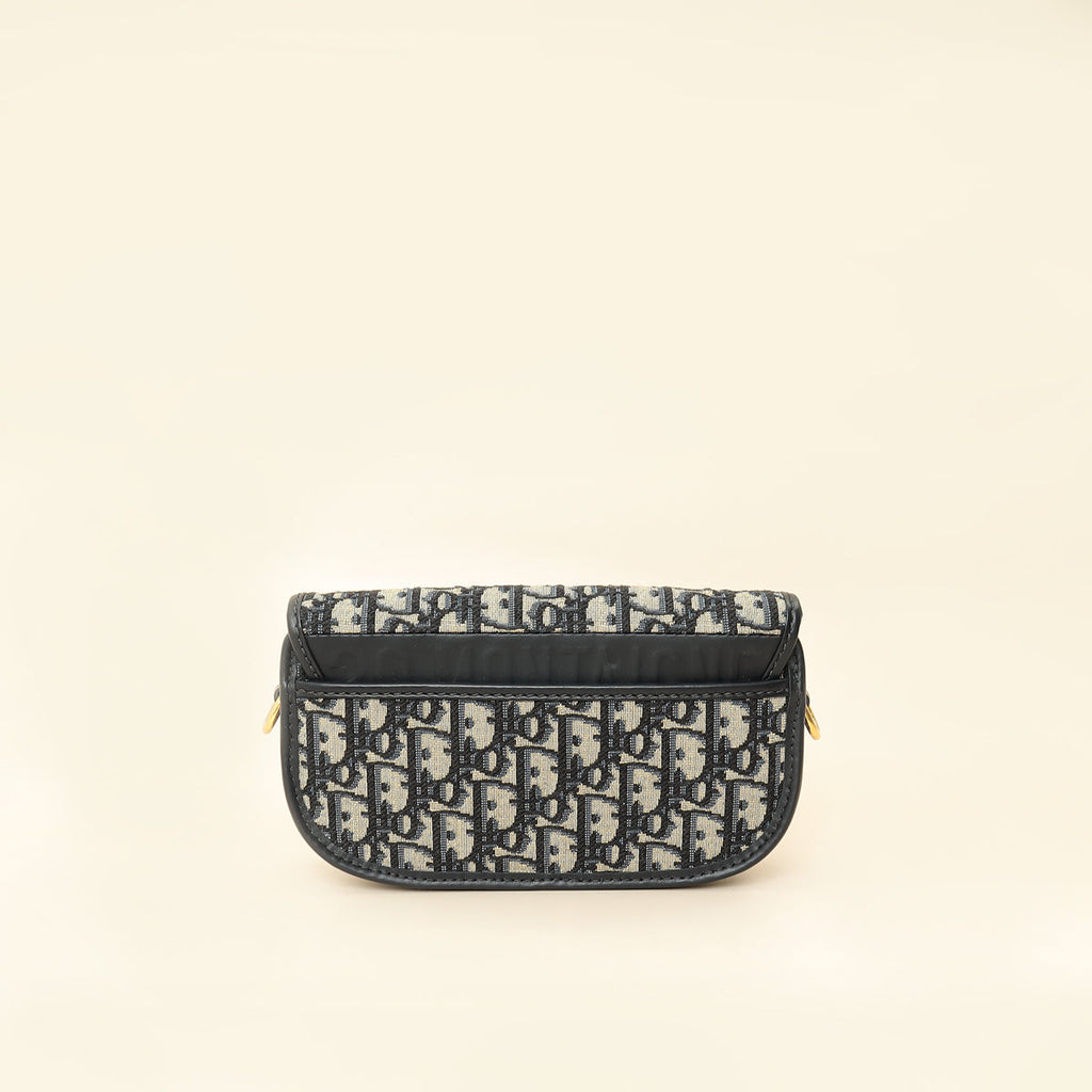 Christian Dior Navy Blue Oblique Bobby East-West Bag