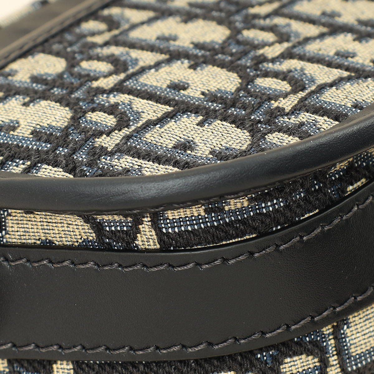 Christian Dior Navy Blue Oblique Bobby East-West Bag