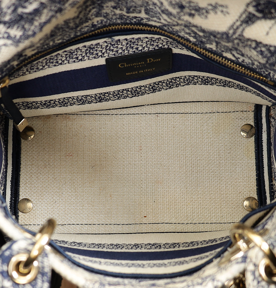 Christian Dior Bicolor Toile De Jouy Lady D-Lite Medium Bag
