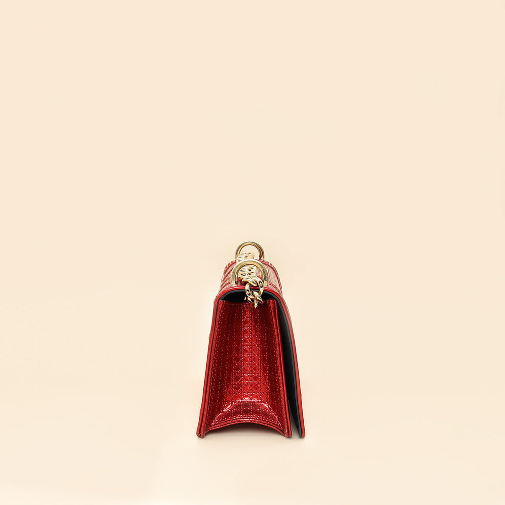 Christian Dior Red Micro Cannage Diorama Small Shoulder Bag