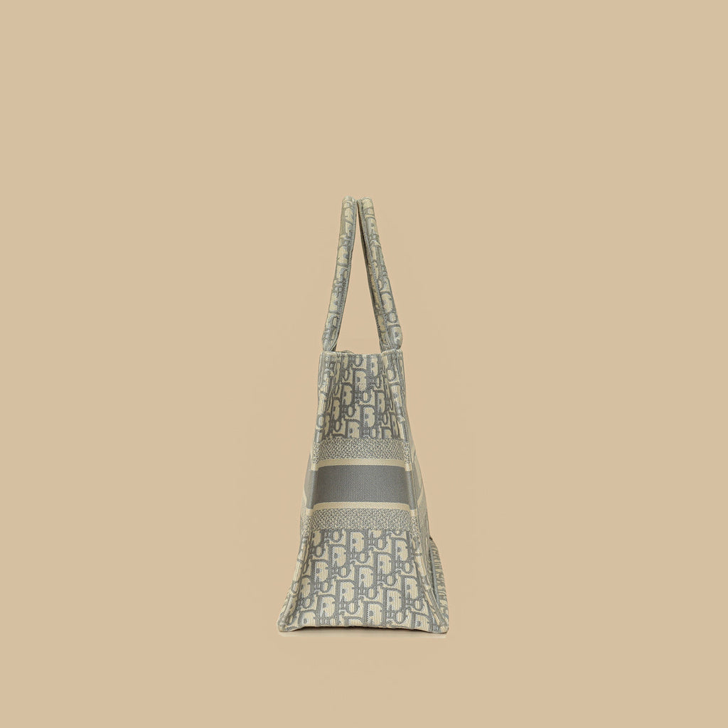 Christian Dior Gray Oblique Book Tote Bag