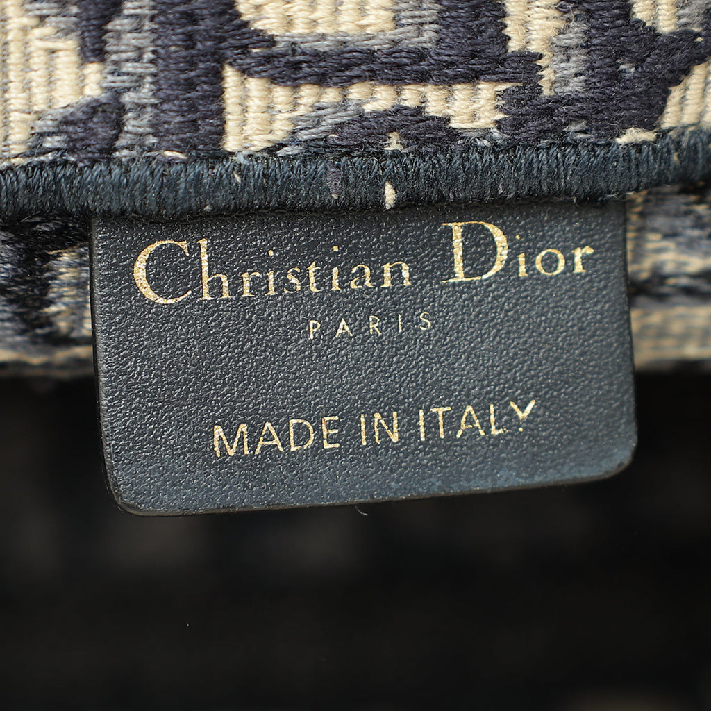 Christian Dior Navy Blue Oblique Book Tote Medium Bag