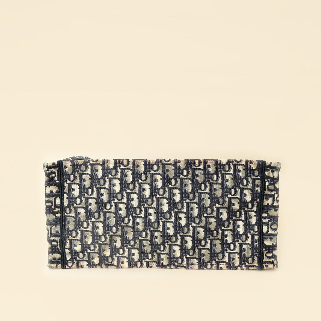 Christian Dior Navy Blue Oblique Book Tote Medium Bag