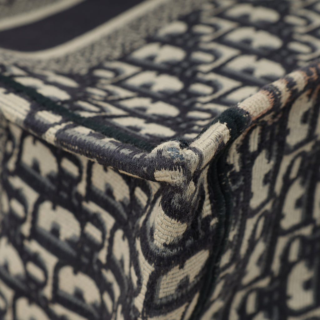 Christian Dior Navy Blue Oblique Book Tote Medium Bag