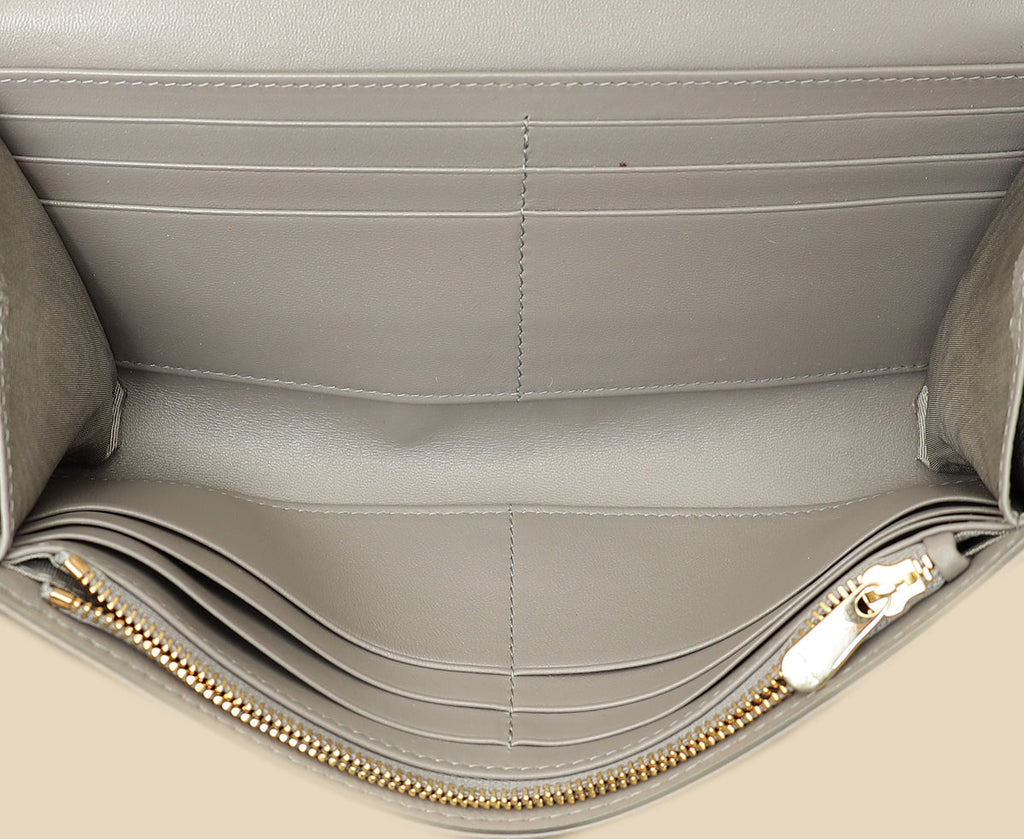 Christian Dior Grey Diorama Wallet On Chain