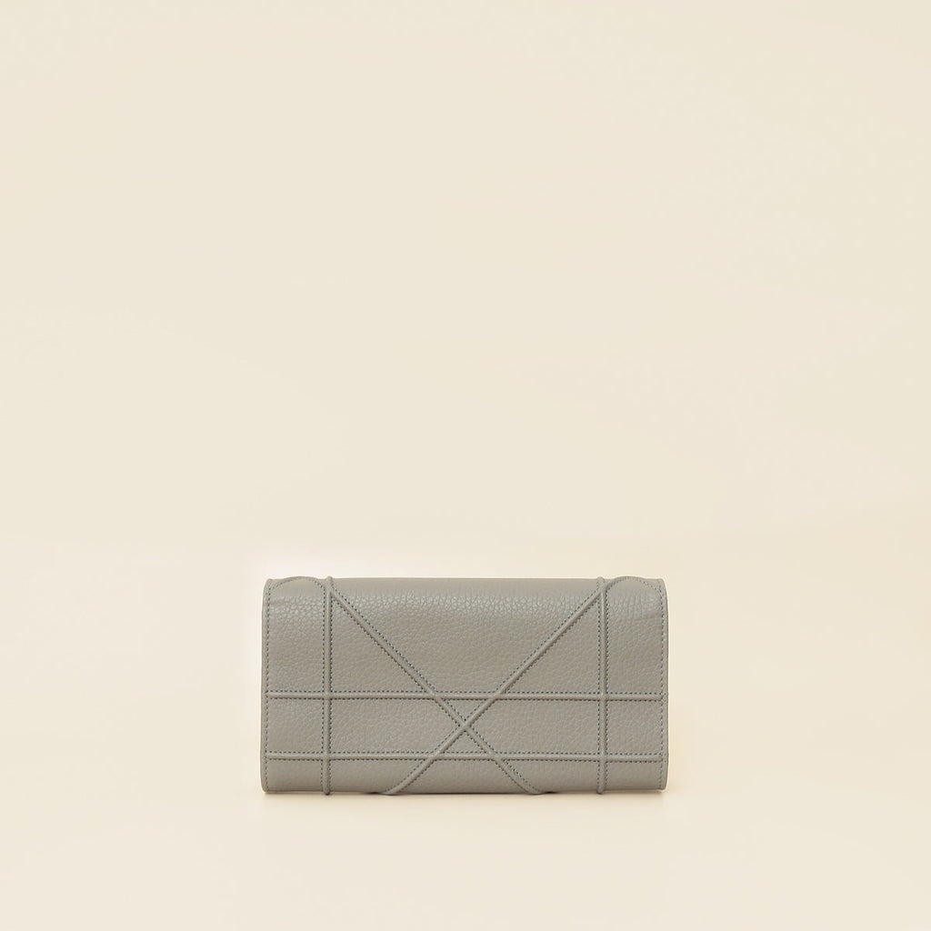 Christian Dior Grey Diorama Wallet On Chain