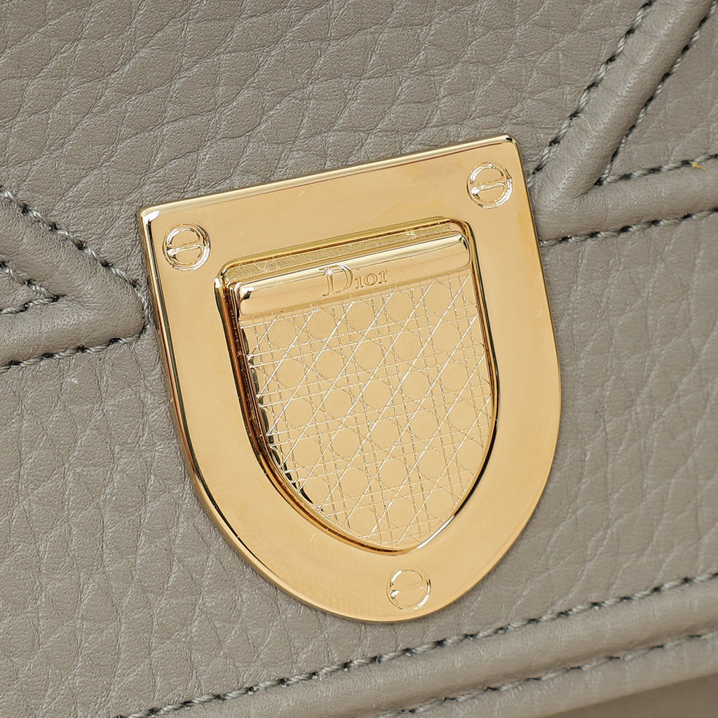 Christian Dior Grey Diorama Wallet On Chain