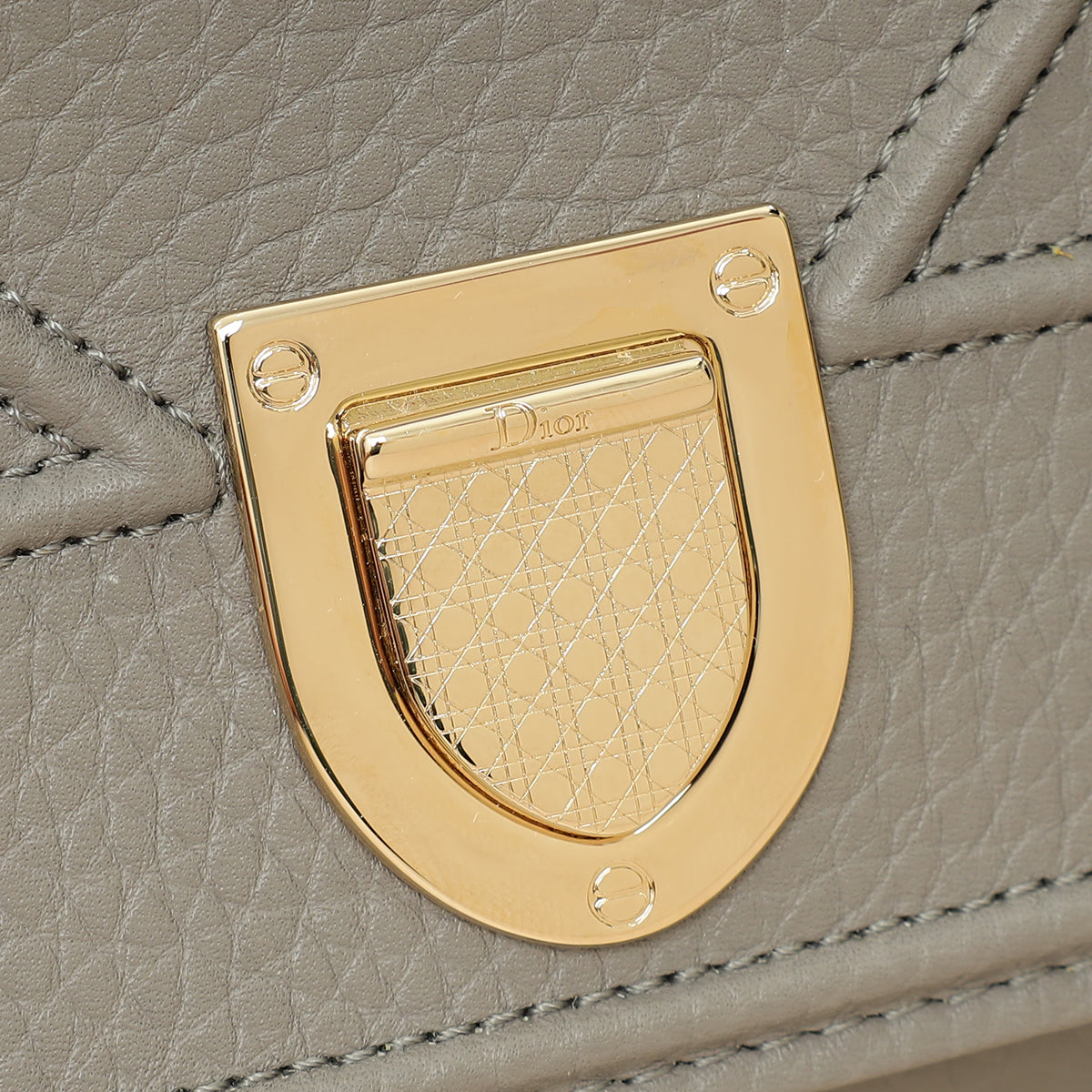 Christian Dior Grey Diorama Wallet On Chain