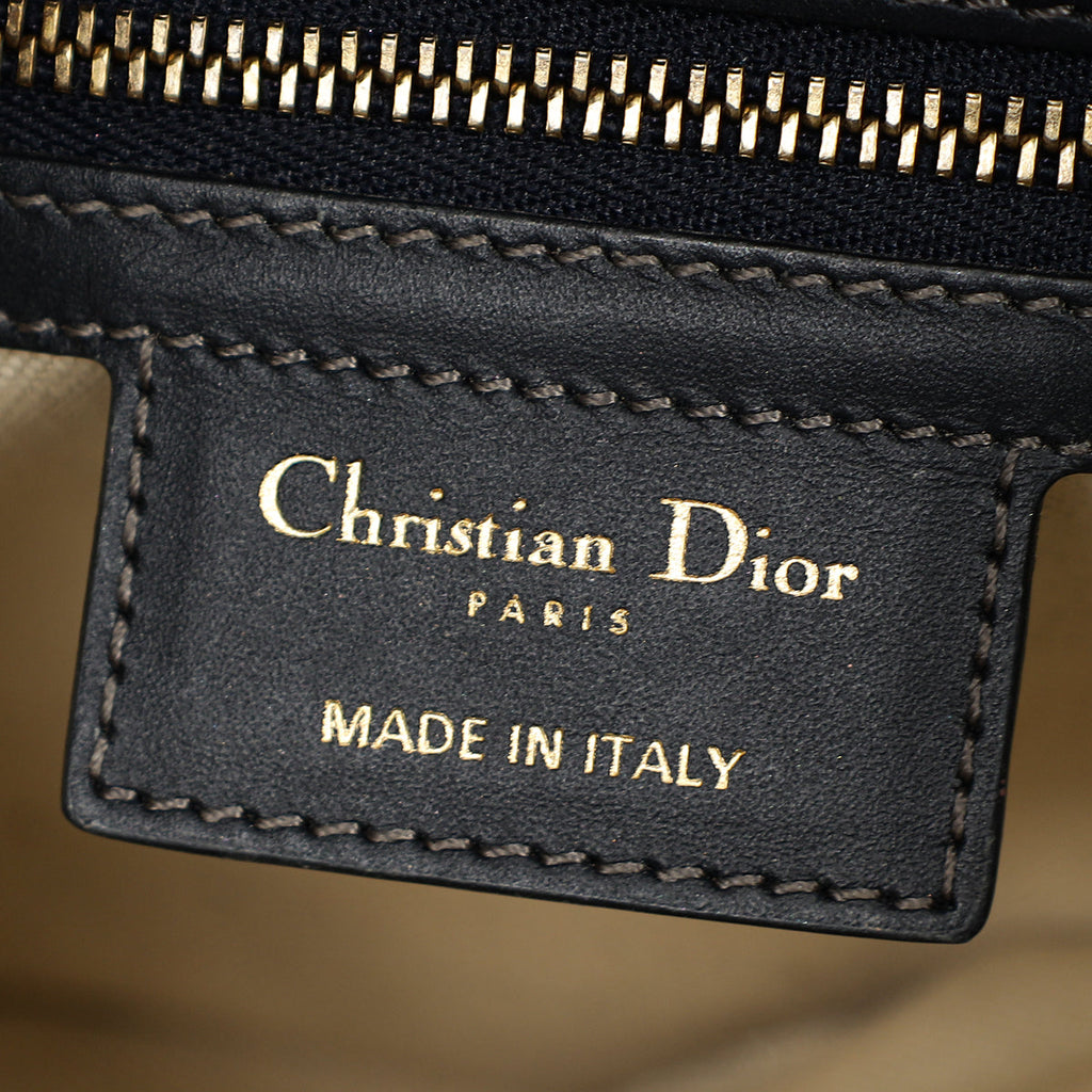 Christian Dior Navy Oblique Saddle Medium Bag