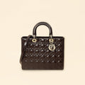 Christian Dior Chocolate Lady Dior Large Bag
