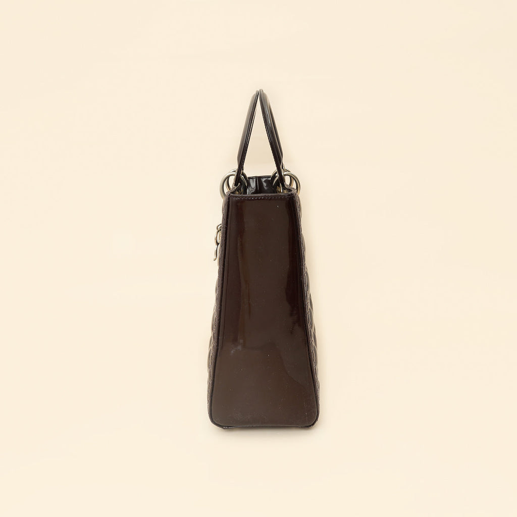 Christian Dior Chocolate Lady Dior Large Bag