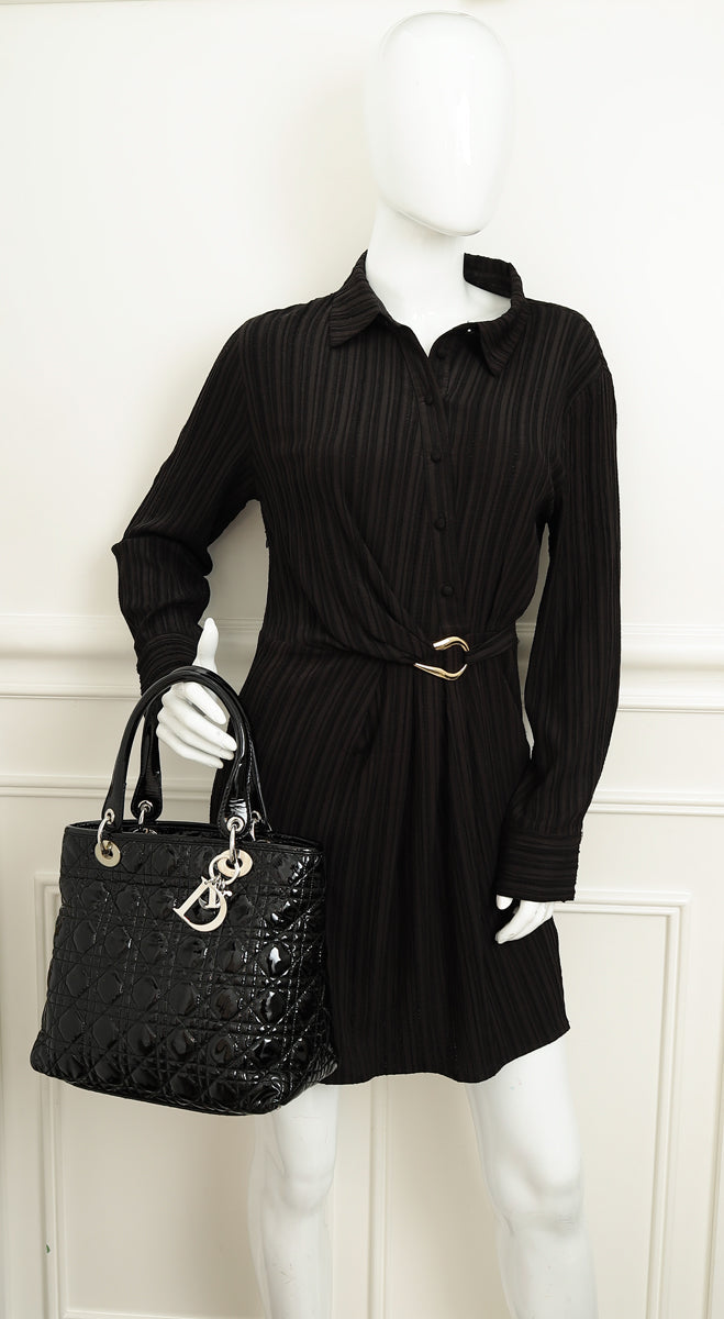 Christian Dior Black Cannage Soft Tote Bag