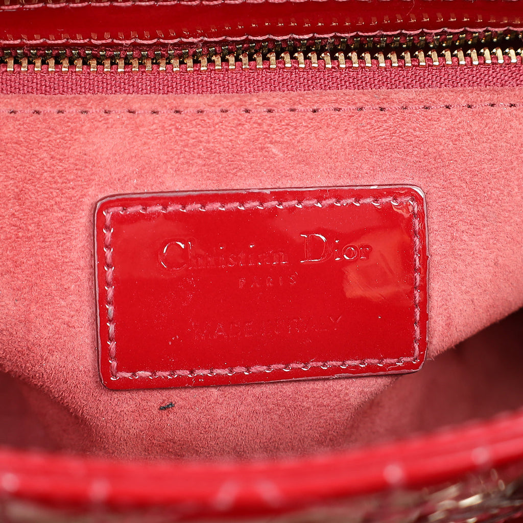 Christian Dior Red Lady Dior Small Bag