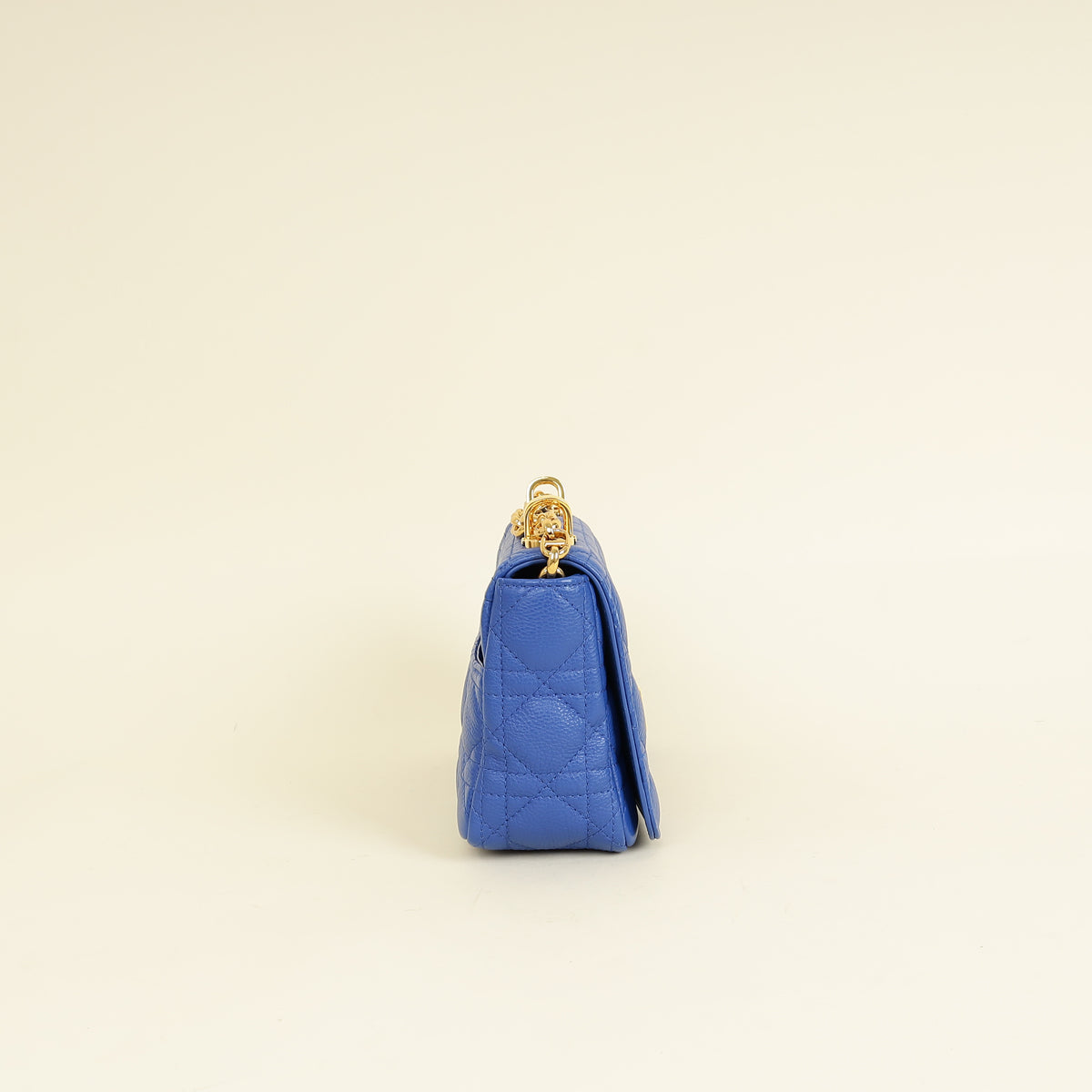 Christian Dior Royal Blue Caro Cannage Flap Small Bag