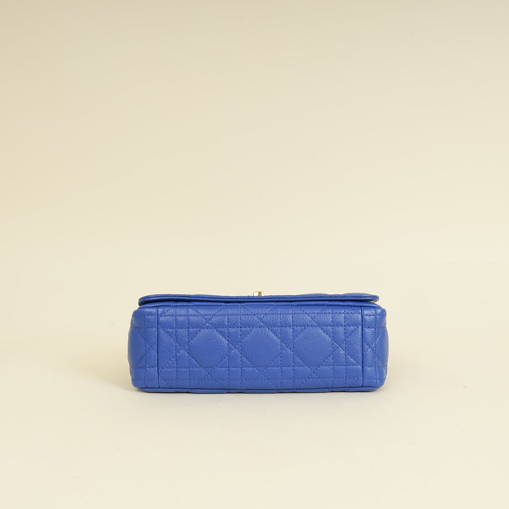 Christian Dior Royal Blue Caro Cannage Flap Small Bag