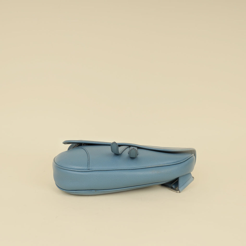 Christian Dior Blue x Shawn Stussy 2020 Logo Print Saddle Bag