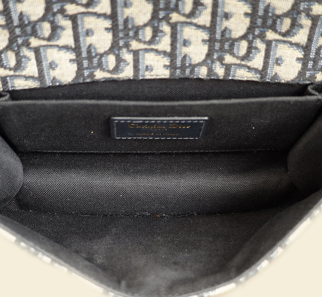 Christian Dior Blue Oblique 30 Montaigne East West Shoulder Bag