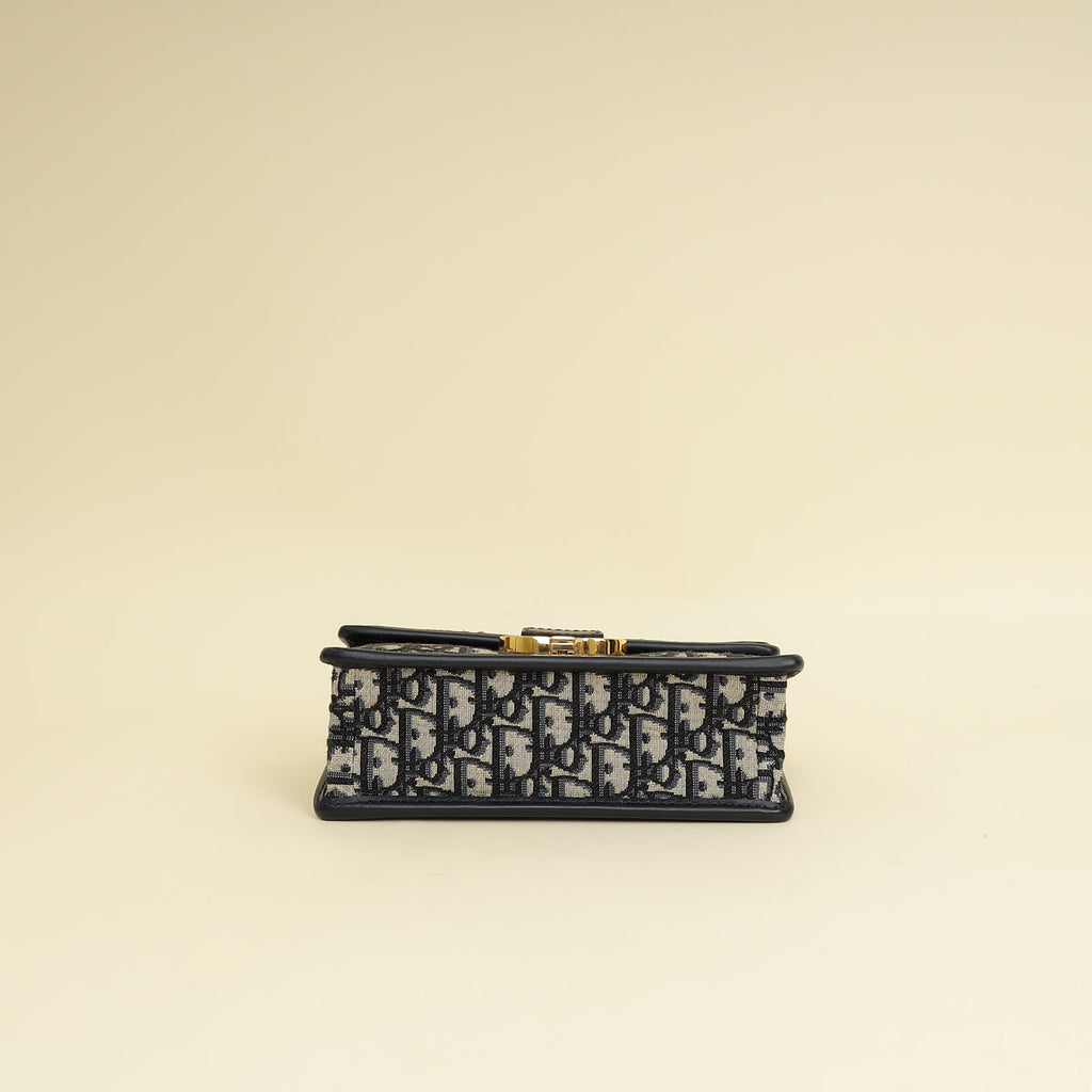 Christian Dior Blue Oblique 30 Montaigne East West Shoulder Bag
