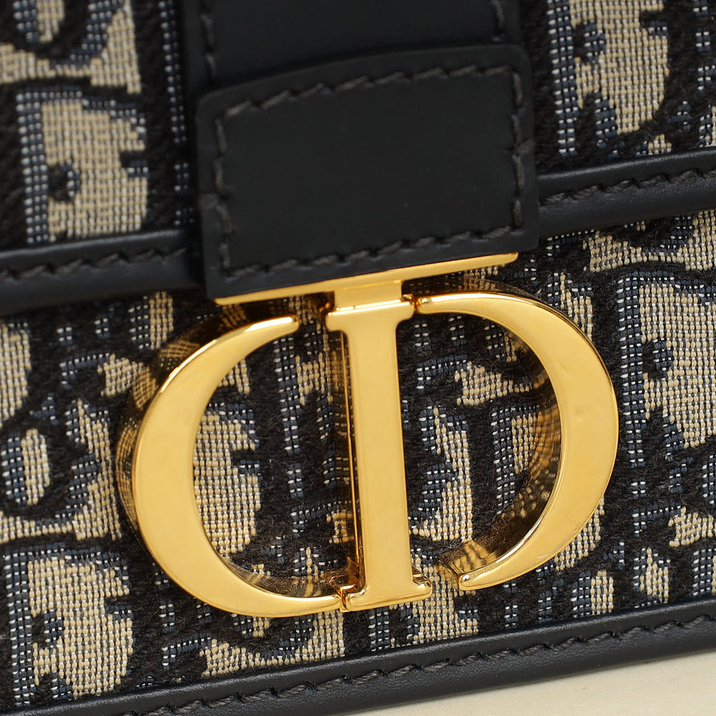 Christian Dior Blue Oblique 30 Montaigne East West Shoulder Bag