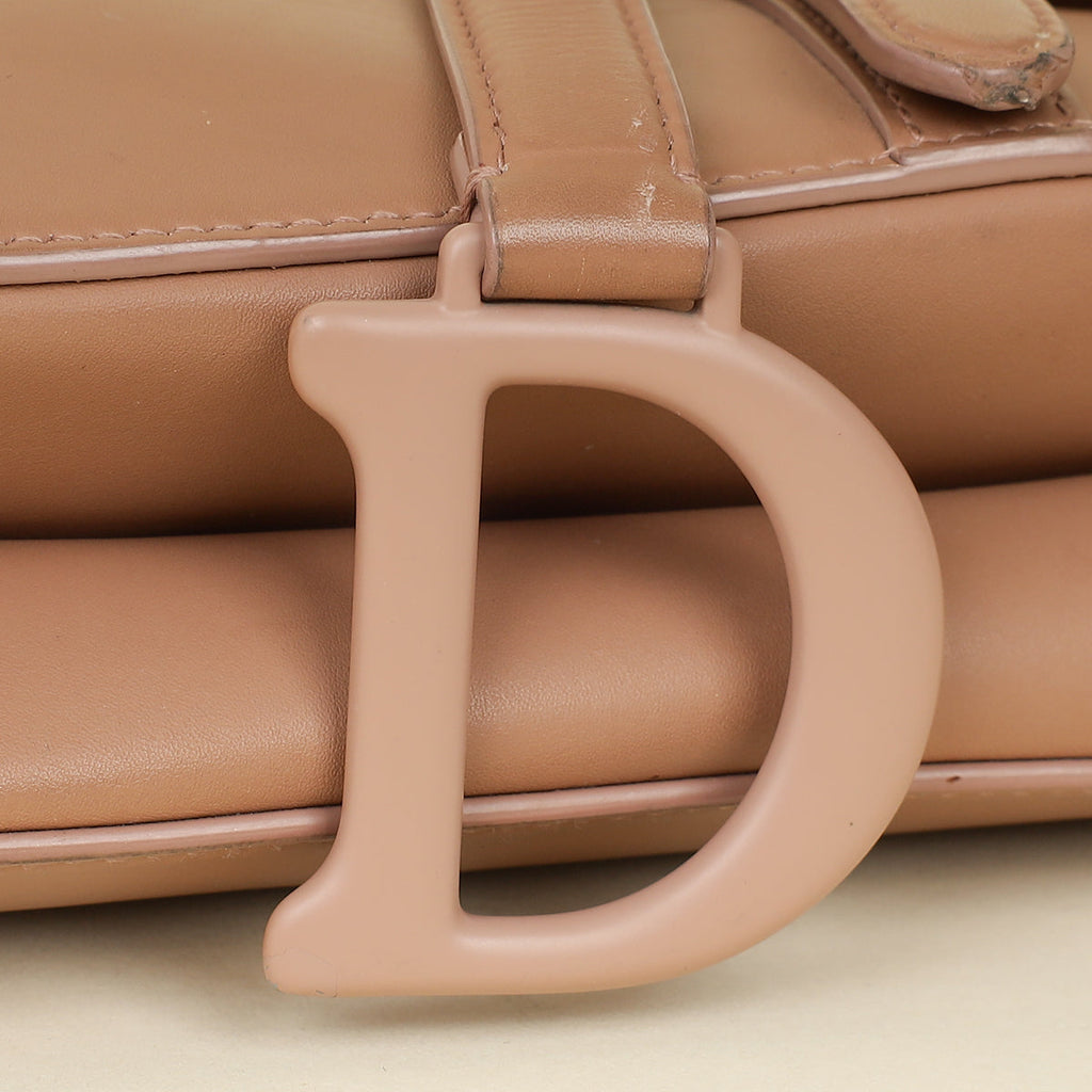 Christian Dior Rose Des Vents Ultramatte Saddle Medium Bag