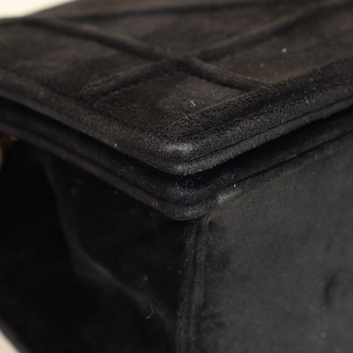 Christian Dior Black Diorama Velvet Small Crystal Lock Shoulder Bag