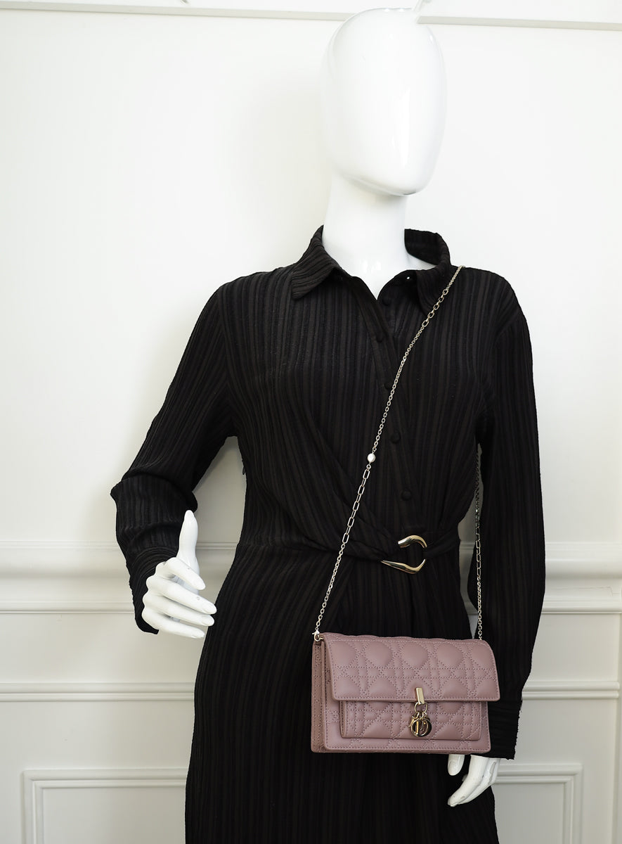 Christian Dior Plum My Dior Daily Pouch with Chain