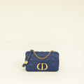 Christian Dior Royal Blue Caro Cannage Flap Medium Bag