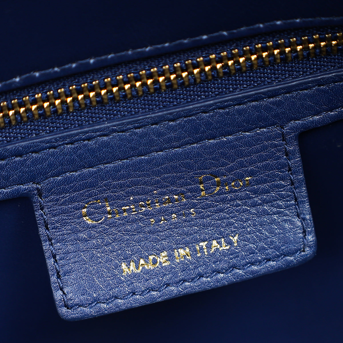 Christian Dior Royal Blue Caro Cannage Flap Medium Bag