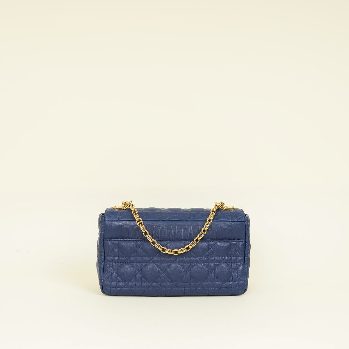 Christian Dior Royal Blue Caro Cannage Flap Medium Bag
