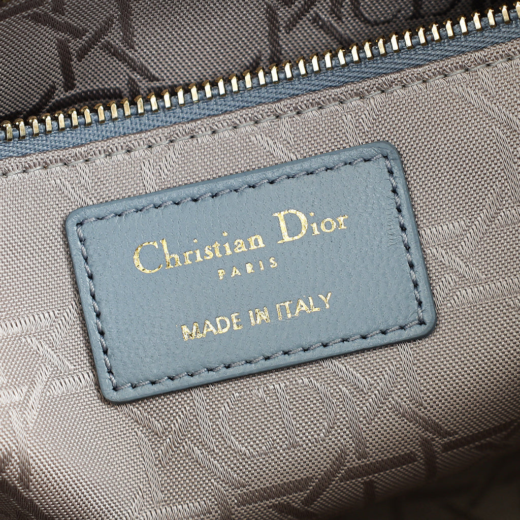 Christian Dior Grey Blue Lady Dior My ABCDior Small Bag