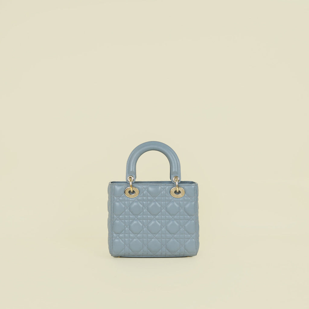 Christian Dior Grey Blue Lady Dior My ABCDior Small Bag