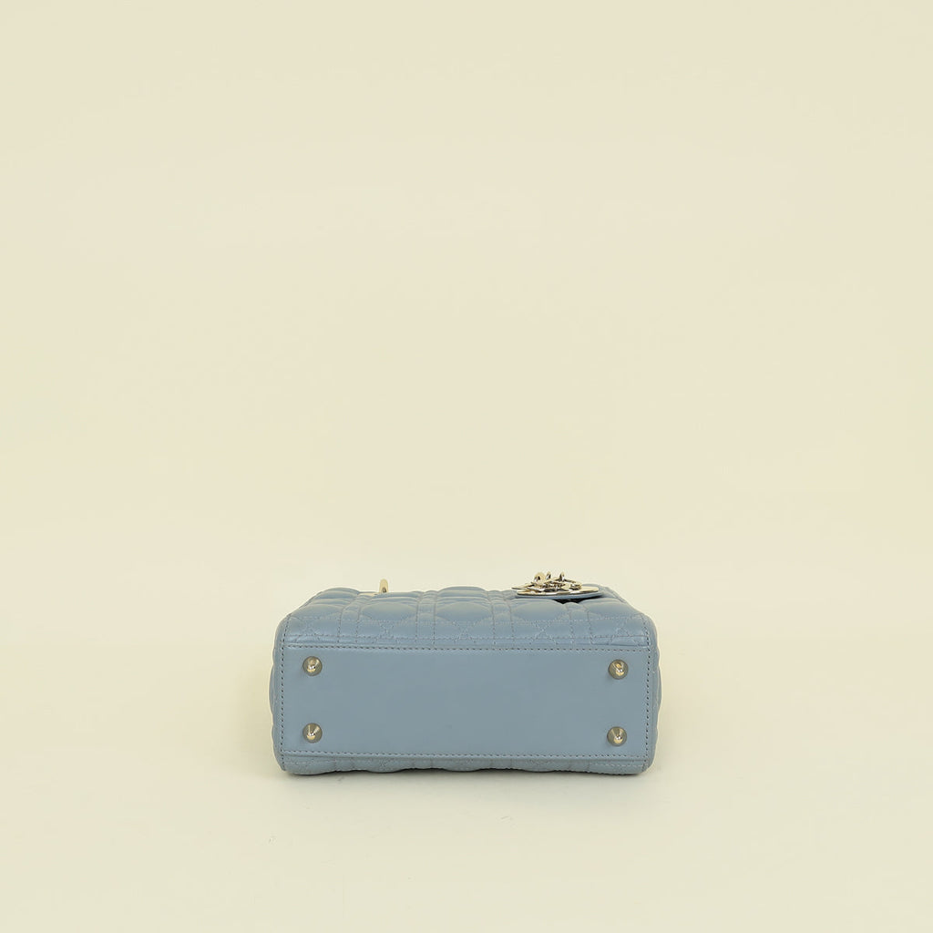 Christian Dior Grey Blue Lady Dior My ABCDior Small Bag