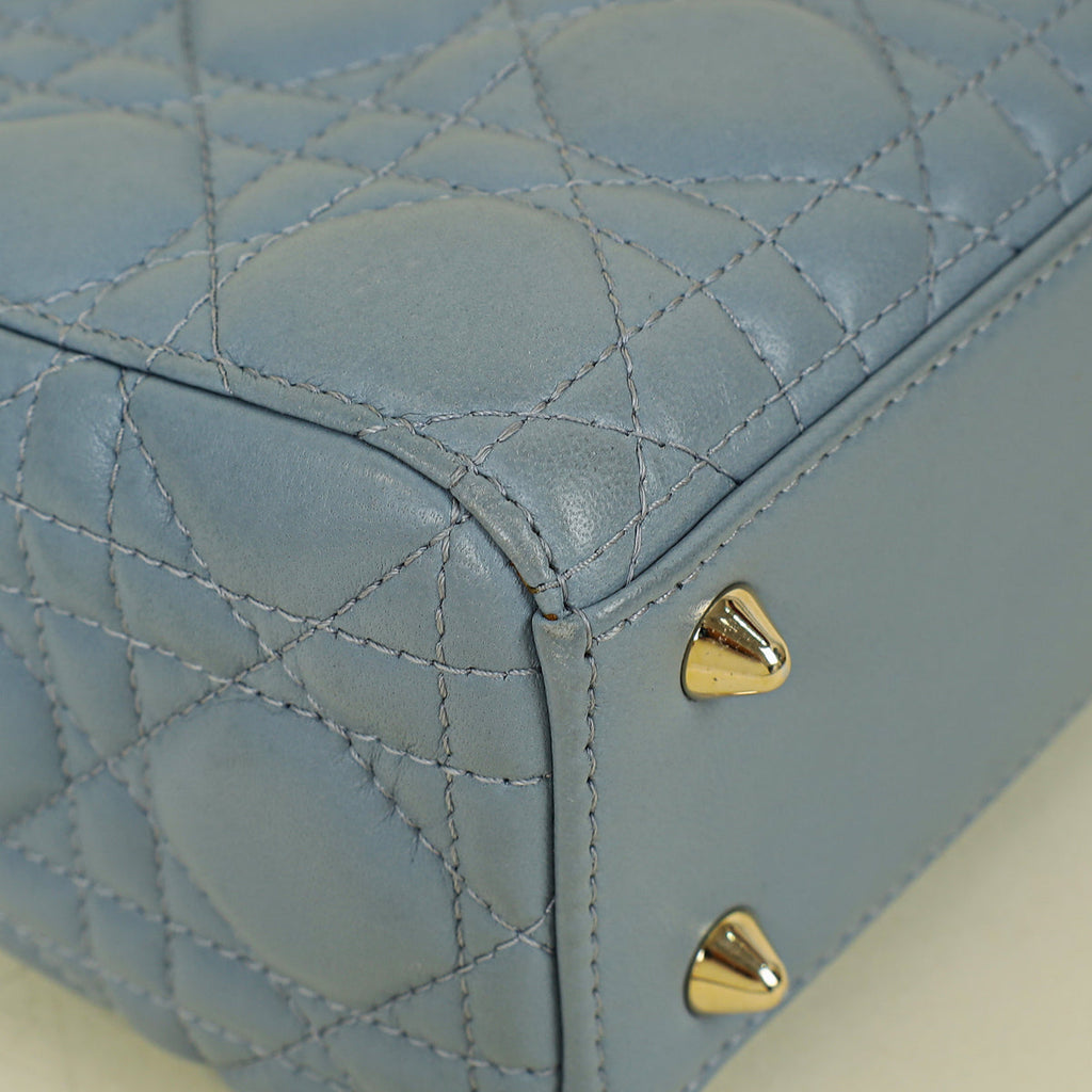 Christian Dior Grey Blue Lady Dior My ABCDior Small Bag