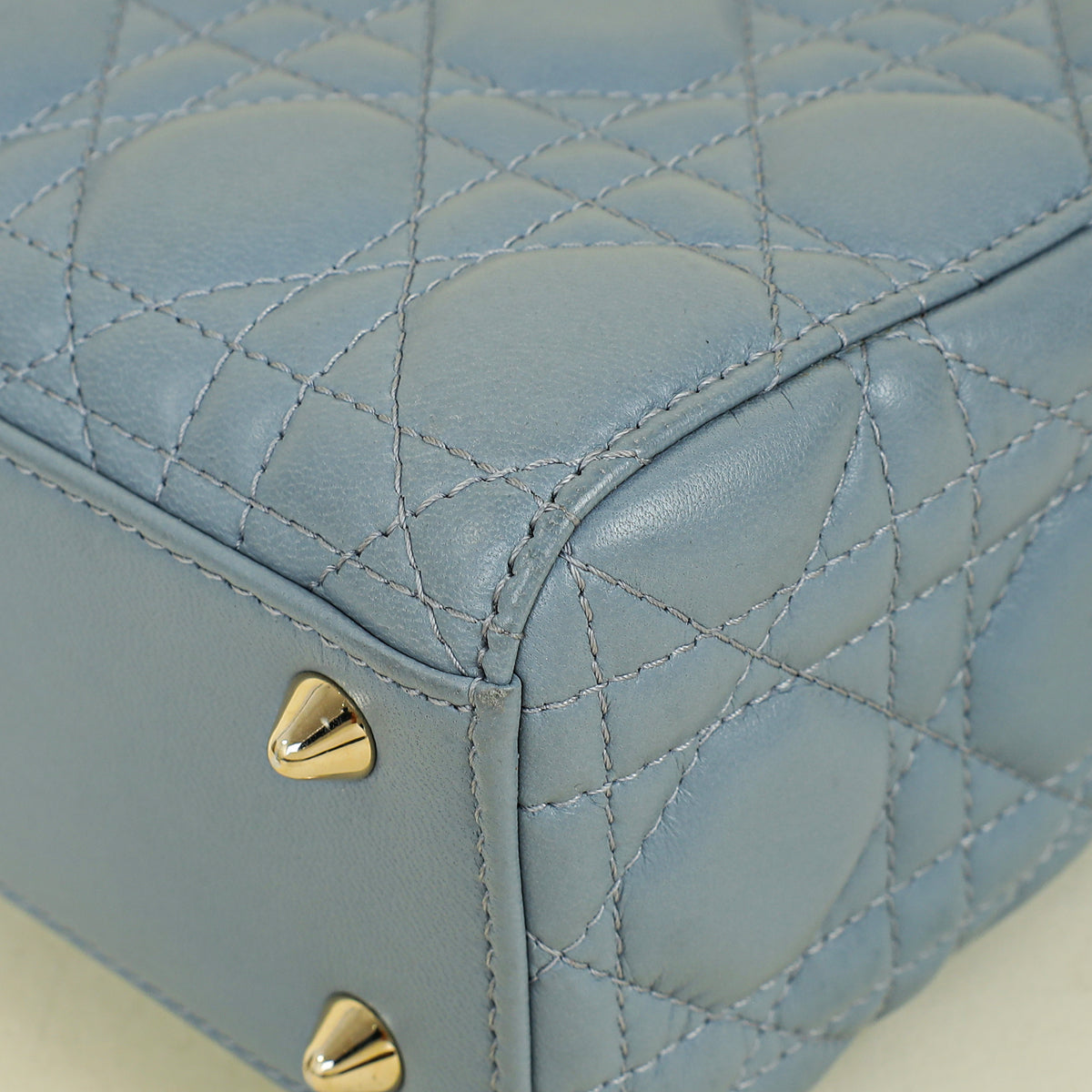 Christian Dior Grey Blue Lady Dior My ABCDior Small Bag