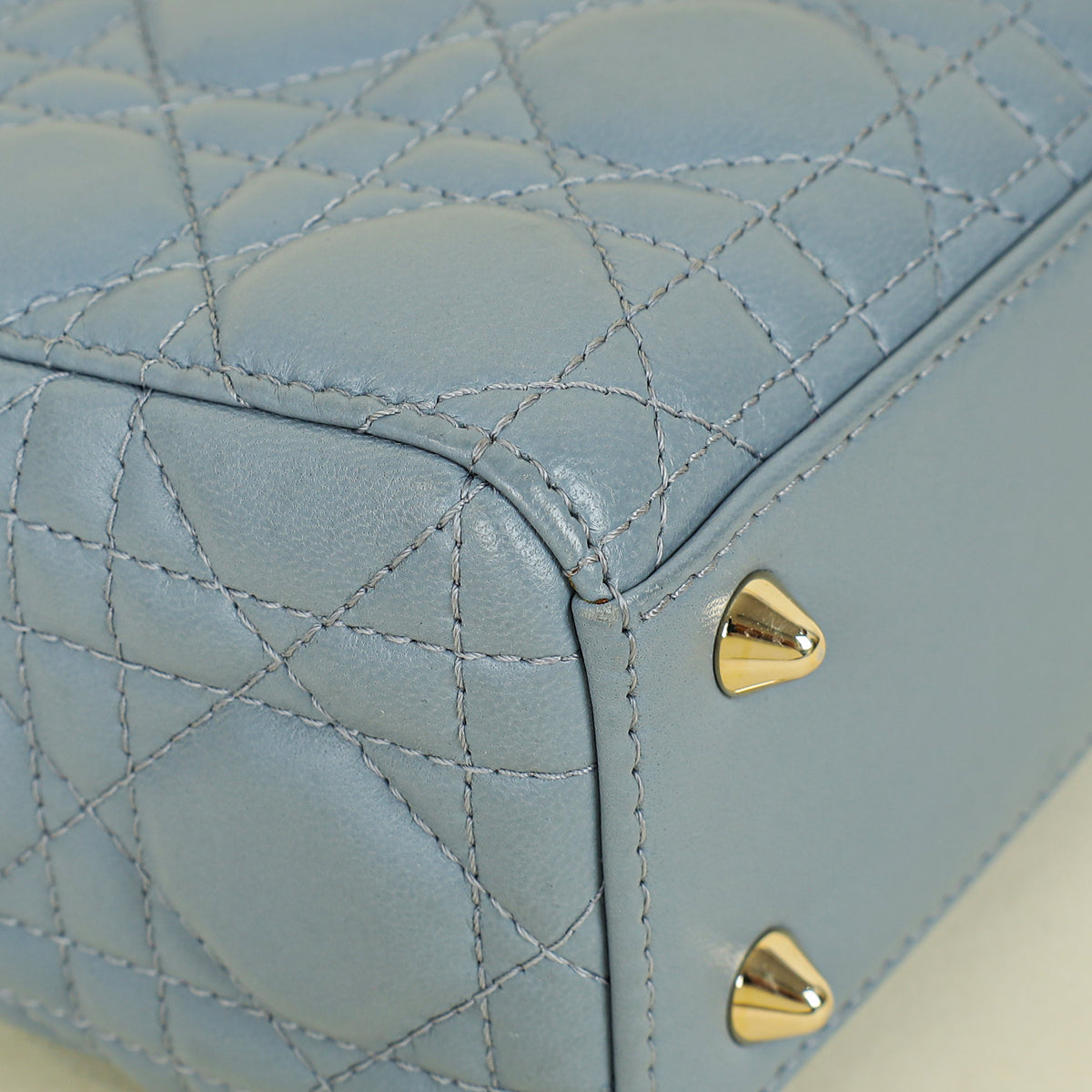 Christian Dior Grey Blue Lady Dior My ABCDior Small Bag