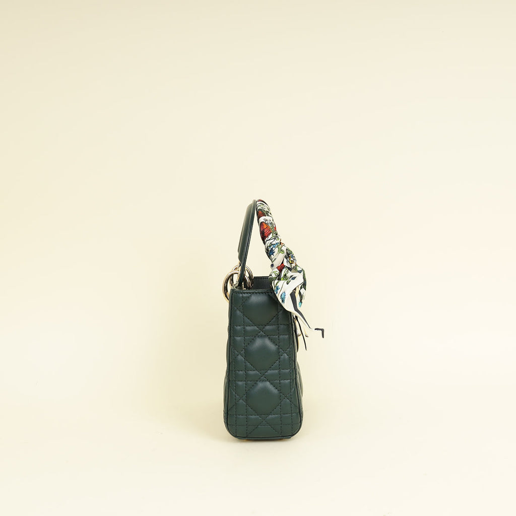 Christian Dior Forest Green Chain Mini Lady Dior Bag
