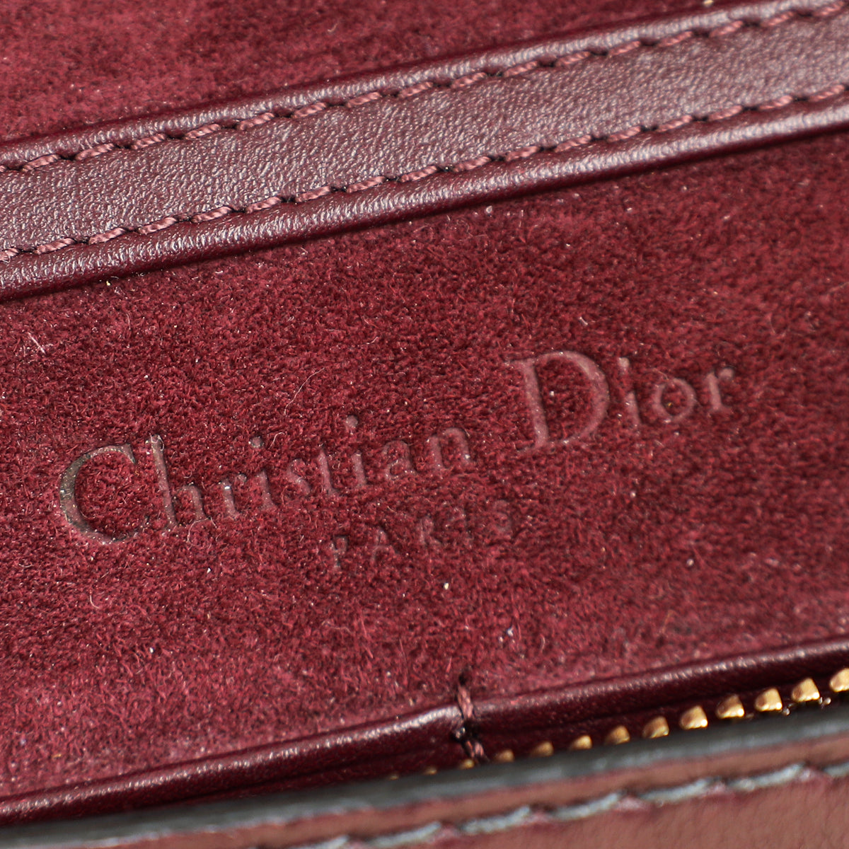Christian Dior Burgundy J'Adior Wallet on Chain
