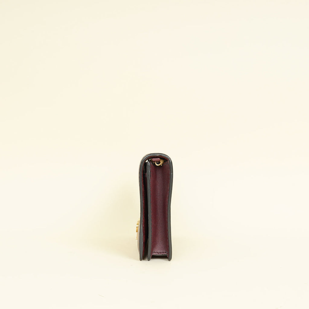 Christian Dior Burgundy J'Adior Wallet on Chain