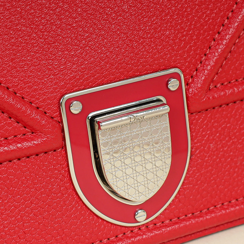 Christian Dior Red Diorama Medium Flap Bag