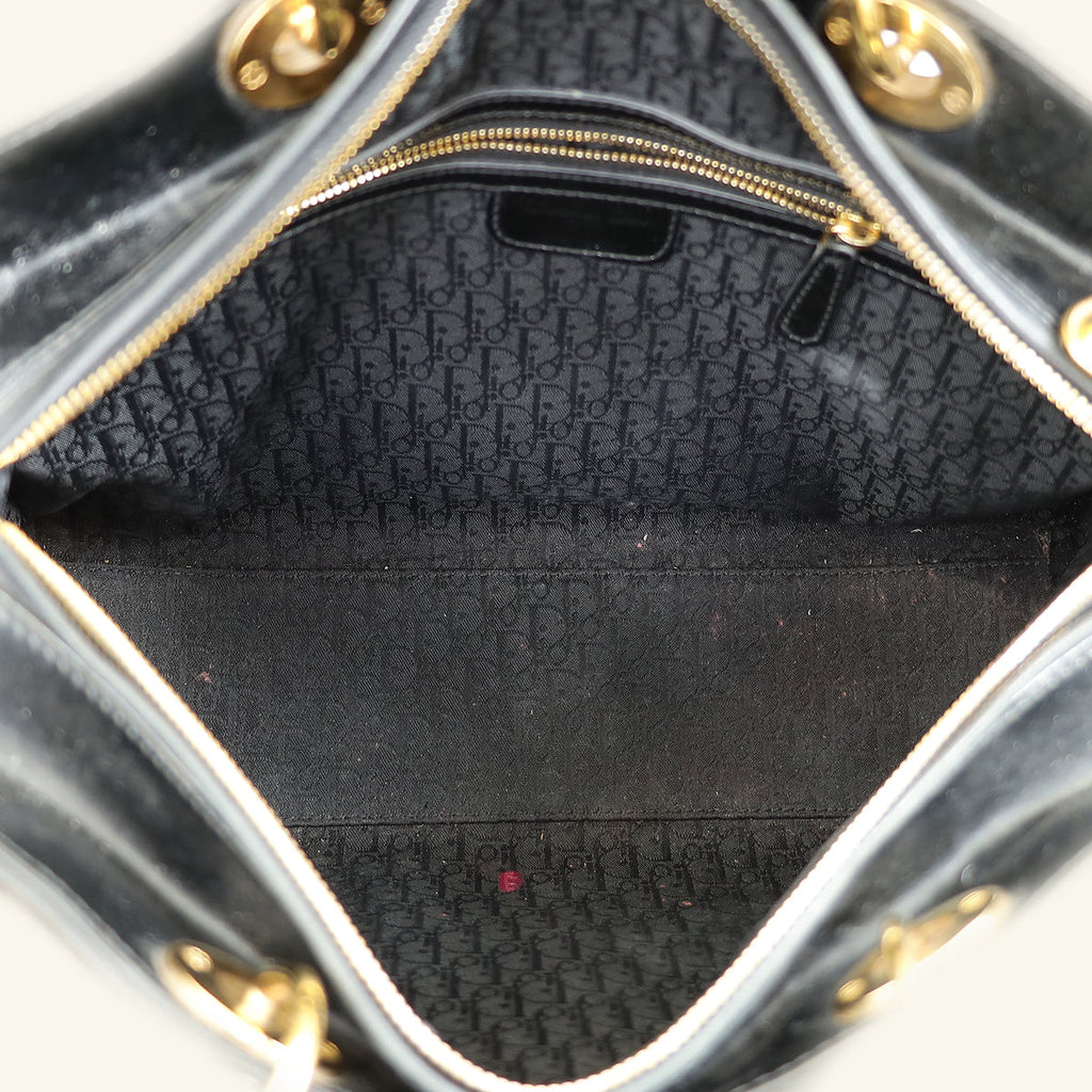 Christian Dior Black Lady Dior Large Bag