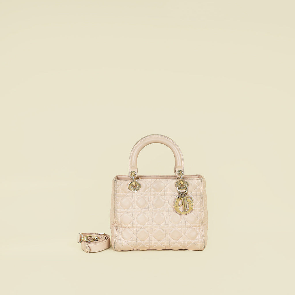Christian Dior Light Pink Lady Dior Medium Bag