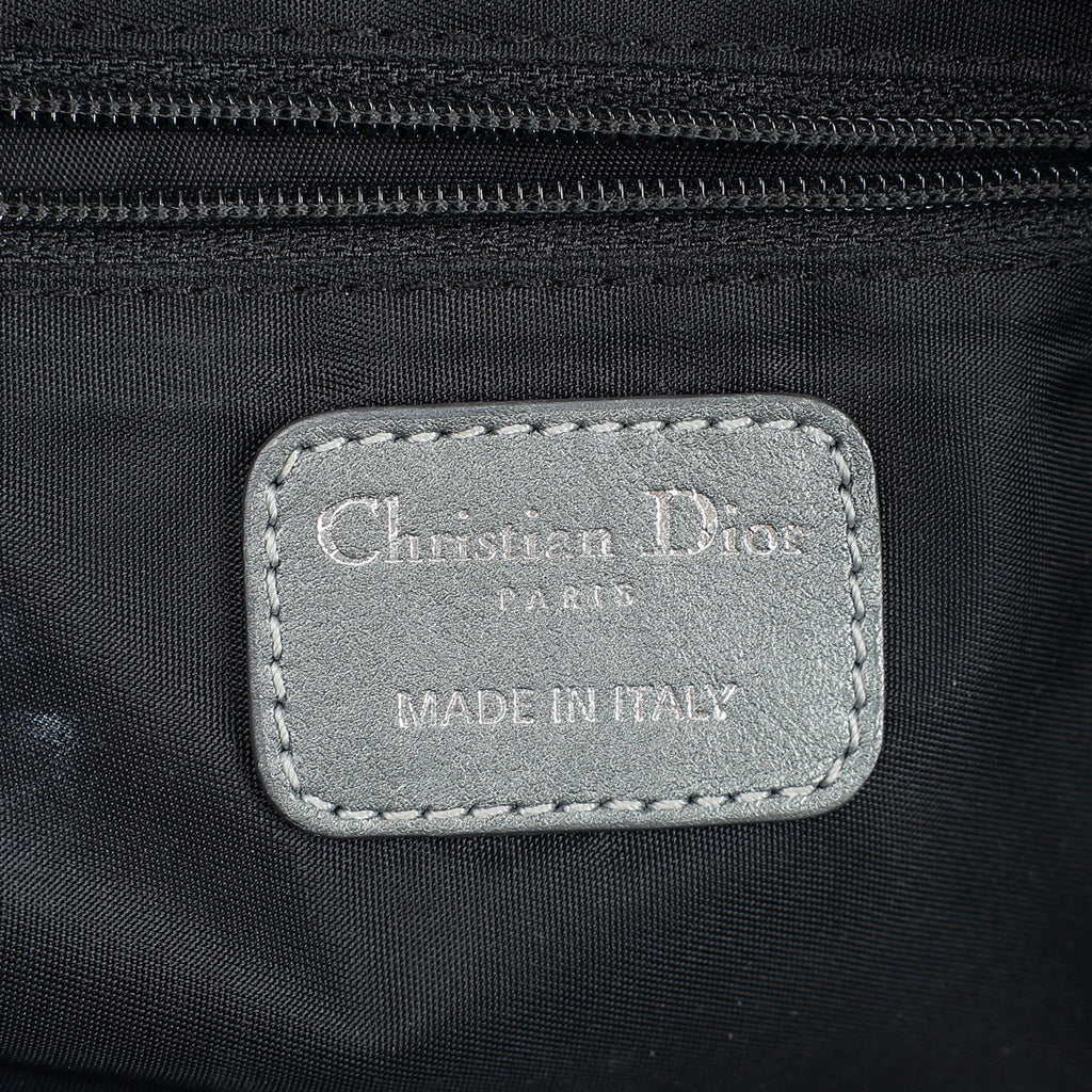 Christian Dior Grey Cannage Quilted Lady Boston Bag