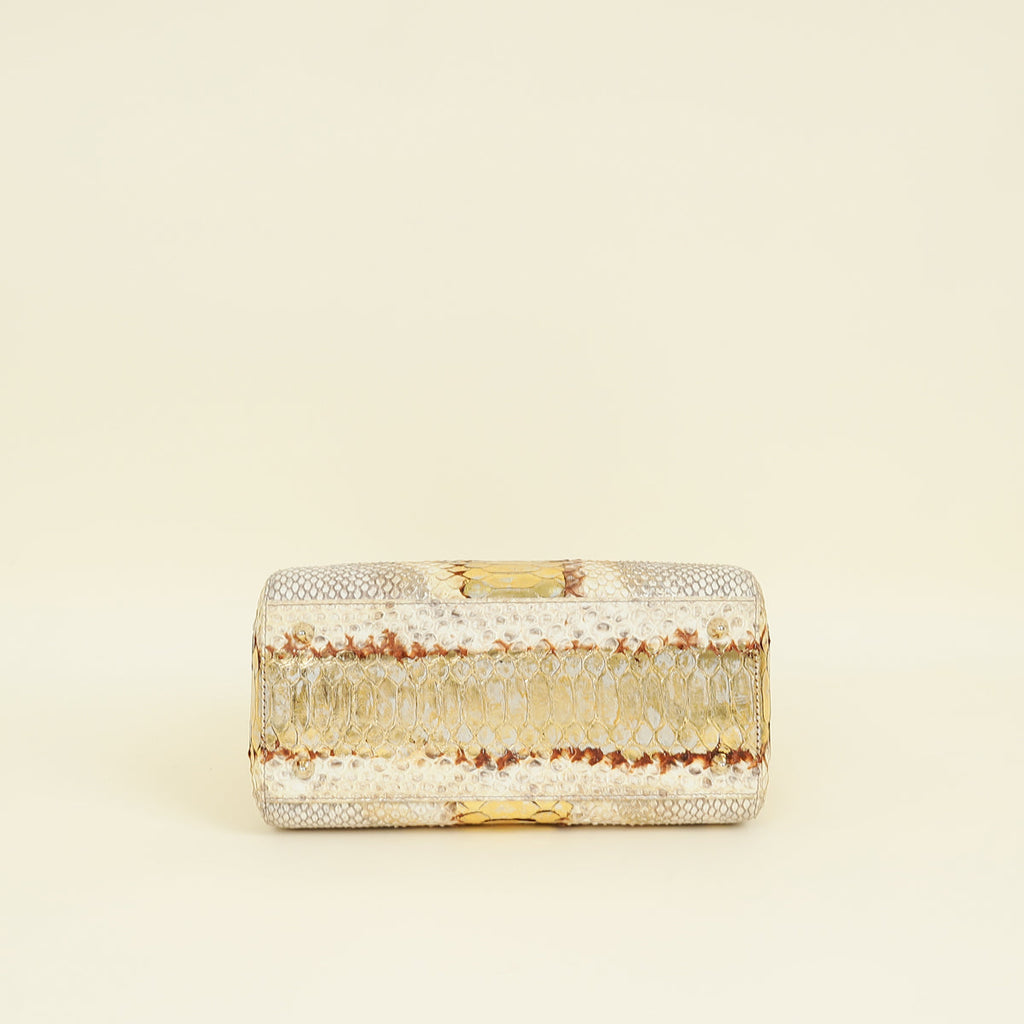 Christian Dior Bicolor Python Lady Dior Medium Bag