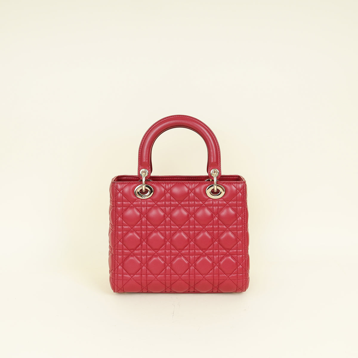 Christian Dior Red Lady Dior Medium Bag