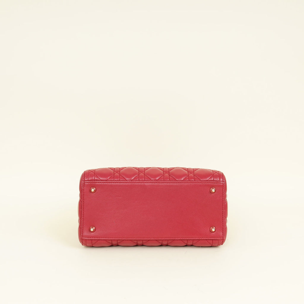 Christian Dior Red Lady Dior Medium Bag