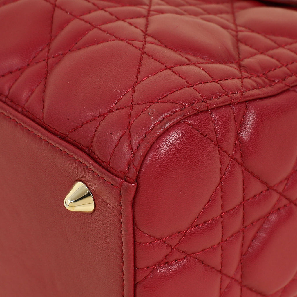 Christian Dior Red Lady Dior Medium Bag