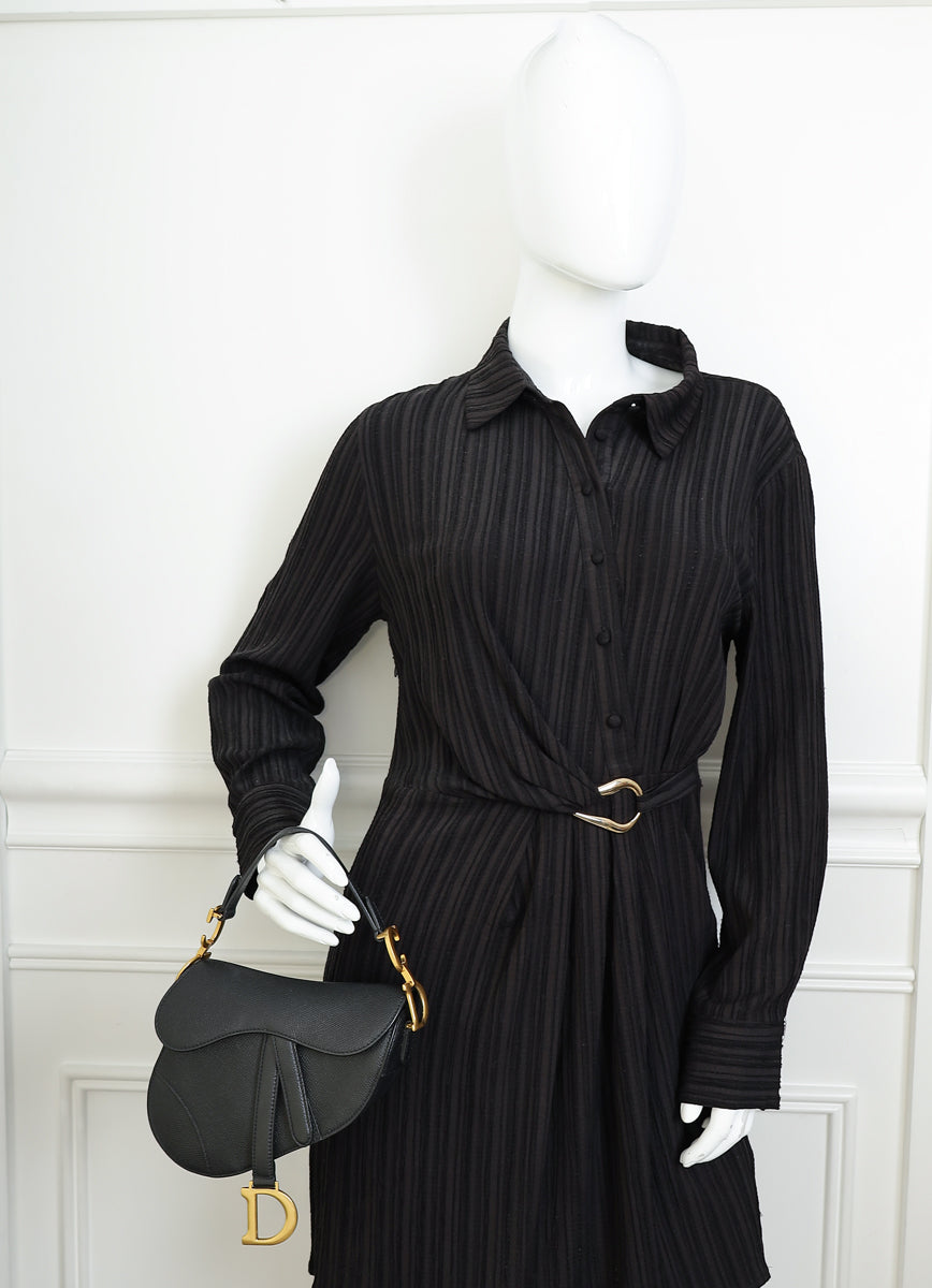 Christian Dior Black Mini Saddle Bag with Strap