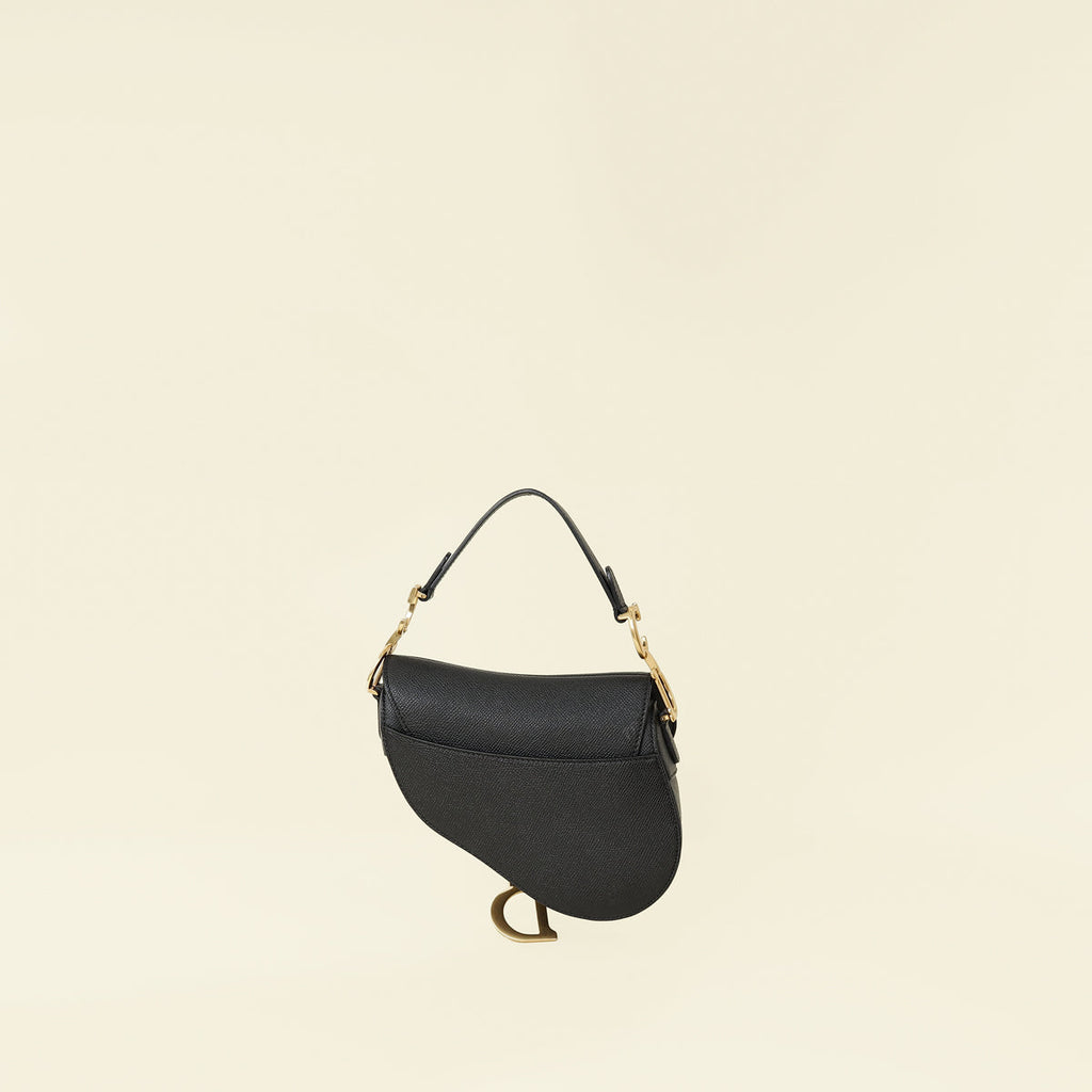 Christian Dior Black Mini Saddle Bag with Strap
